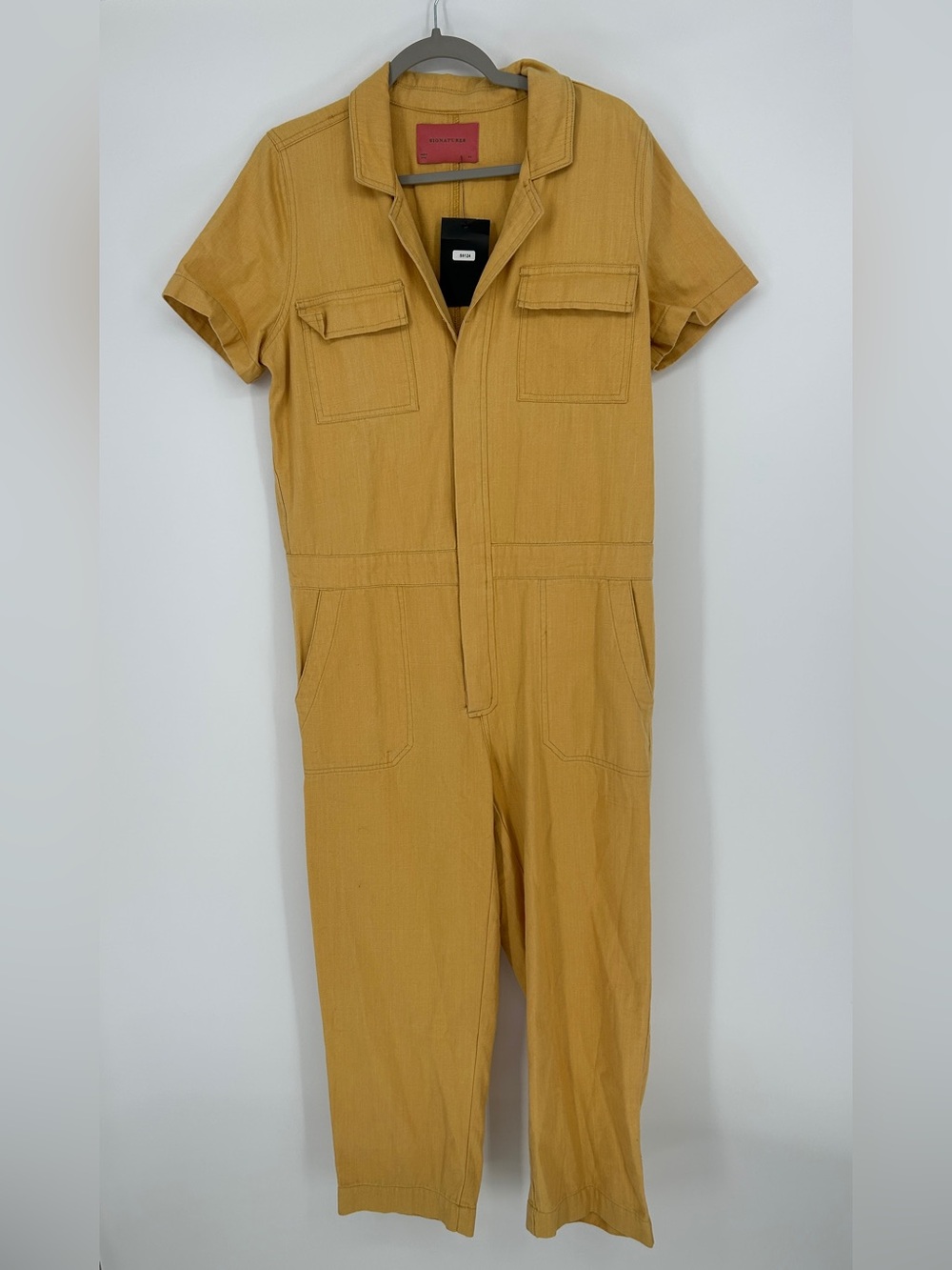 NWT Signature8 Mustard Yellow Utility Jumpsuit Size M/L Contemporary Functional